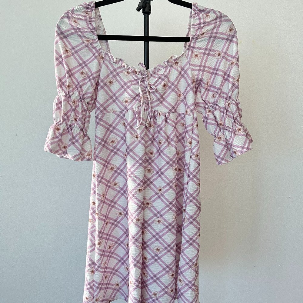 MISS SELFRIDGE LILAC MINI SMOCK DRESS